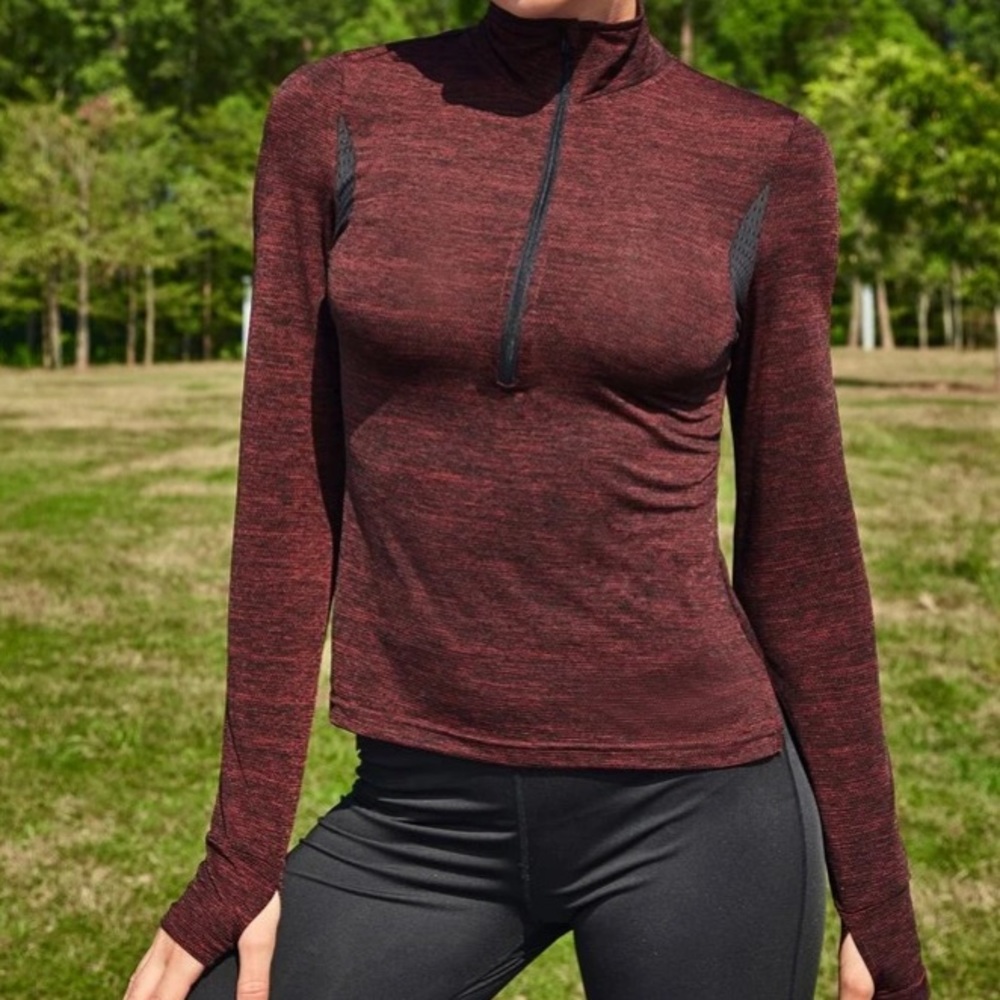 55. Color Block Sporty Half Zip Sweatshirt